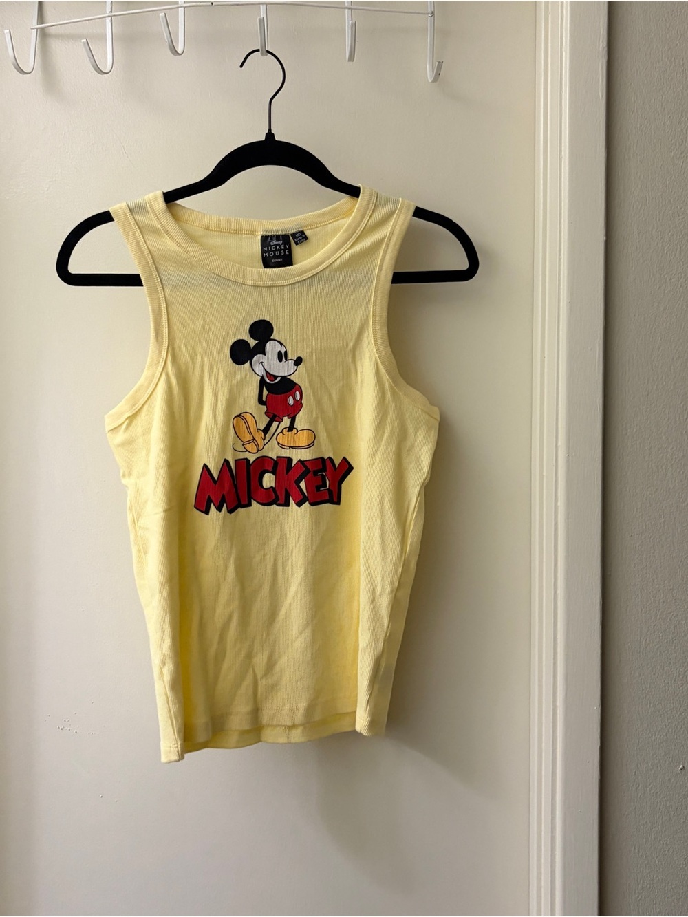 Disney Yellow Mickey Mouse Tank Top with Red Logo